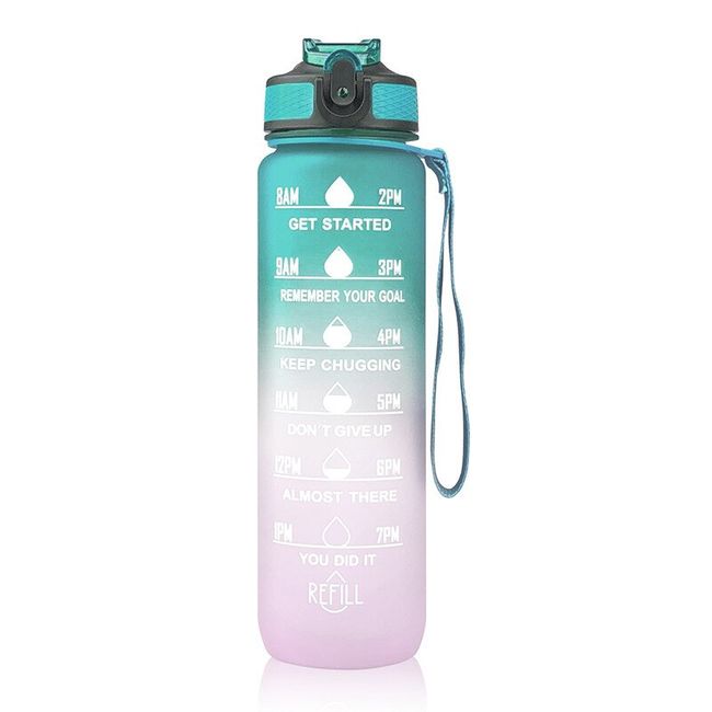 Water Bottle Motivational Drinking Bottle Sports Water Bottle With Time  Marker Portable Reusable Plastic Cups Outdoor Travel Gym