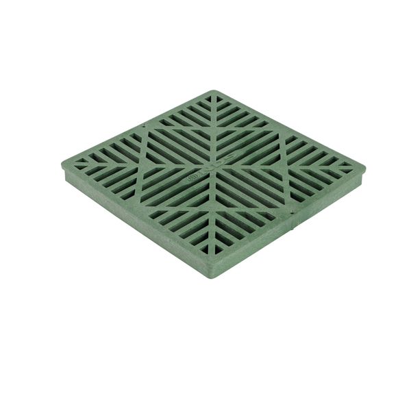 NDS 1212 Square Catch Basin Drain Grate, 12 in, Green