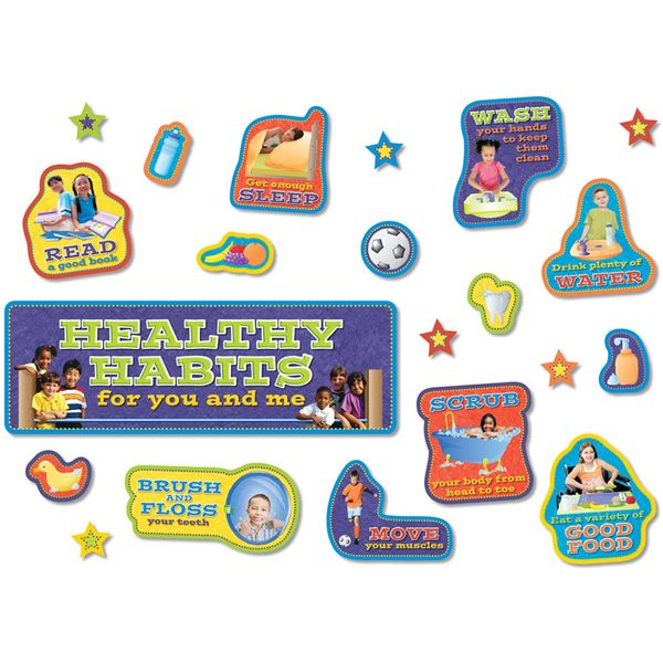 North Star Teacher Resource NST3036 Healthy Habits Bulletin Board Set, 38 Pieces