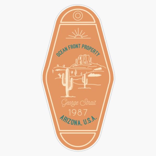 Ocean Front Property Hotel Keychain Window Bumper Sticker Decal 5"