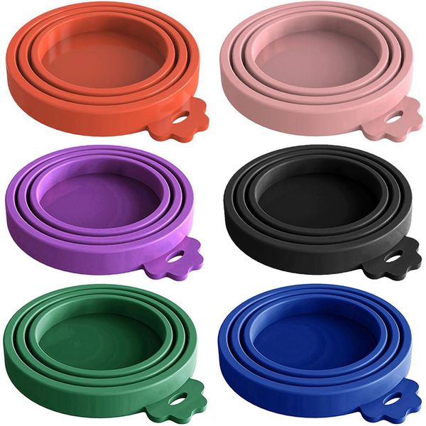 WANBAO Food Can Lids Pet Can Covers 6 Pcs for All Standard Size Dog and Cat Food Can Lids