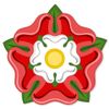 Tudor Rose Flag car bumper sticker window decal 5" x 5"