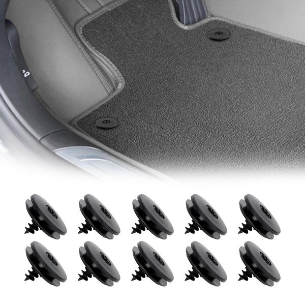 10PCS Car Floor Mat Clips, Rotating Lock Clips, Floor Mat Holder Clips, Car Carpet Clips Holder Clamps, Car Foot Rest Clips, Floor Mat Securing Set Suitable for Car Truck SUV RV Van