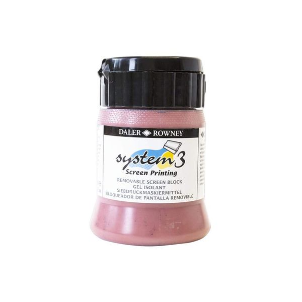 Daler-Rowney System3 Screen Printing Medium, Plastic Pot, 8.45oz - 250 ml, Removable Screen Block
