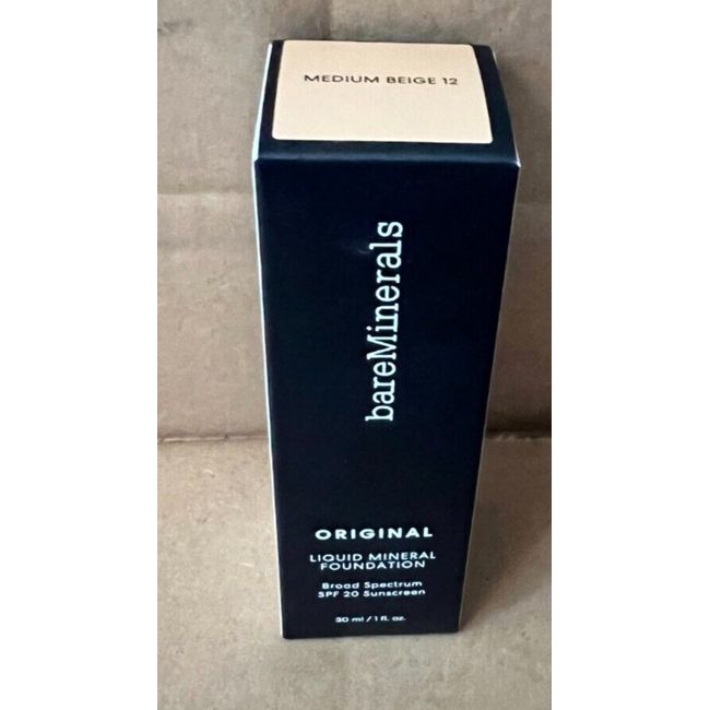 Bareminerals Original Liquid Mineral Foundation 30ml 1oz Medium Beige 12 NEW FAS