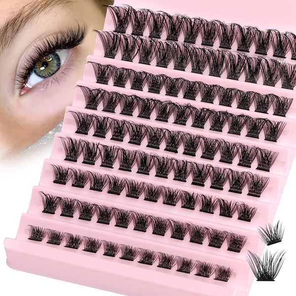 Lash Clusters 108Pcs DIY Eyelash Extenisons Natural Look Wispy Clusters Lashes 8-16MM D Curl Individual Lashes DIY at Home Wispy Fluffy Lash Extensions Reusable Individuals DIY at Home by JIMIRE