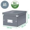 Leitz WOW A5 Storage Box, Click and Store Range, Small Cardboard Storage Box, Red, 60430026