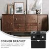 Ipetboom 100pcs Cabinet Corner Cords Folding Shelf Brackets Frame Corner Brackets Hanger Corner Joint Fastener Shelf Bracket Foldable Plastic Black