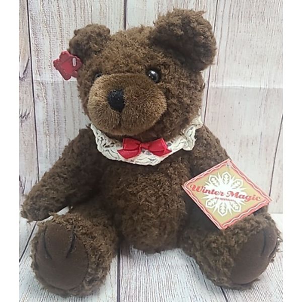 Vintage Applause Winter Magic Plush Teddy Bear Stuffed Toy Brown Jointed 14"