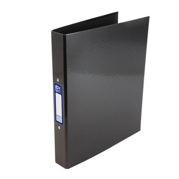 Oxford Premium A4 Ring Binder, Charcoal Black Single Folder, 25mm Capacity