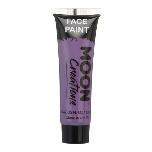 Moon Creations Face & Body Paint Tubes | Purple | 12ml | Ready to Use Face Paint | No Flake | Cruelty Free, Made in UK | Face Paint for Kids, Adults, Fancy Dress, Festivals, Halloween & More