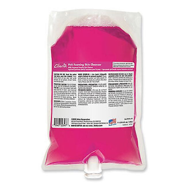 Betco Pink Foaming Skin Cleanser, Fresh, 1,000 mL Refill Bag, 6/Carton 7502900