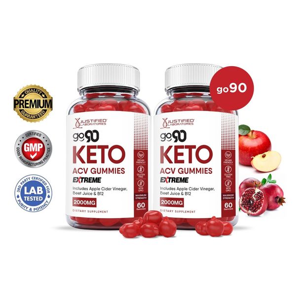 Go 90 Keto Extreme ACV Gummies 2000MG Apple Cider Vinegar 120