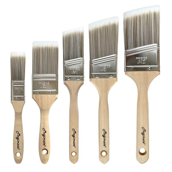 Pack of 5 Paint Brushes Set Wood Stain Brush for Walls, Cabinets and Fences