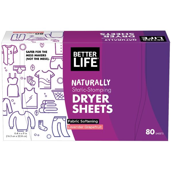 Better Life Dryer Sheets, Lavender Grapefruit, 80 Count, 2422