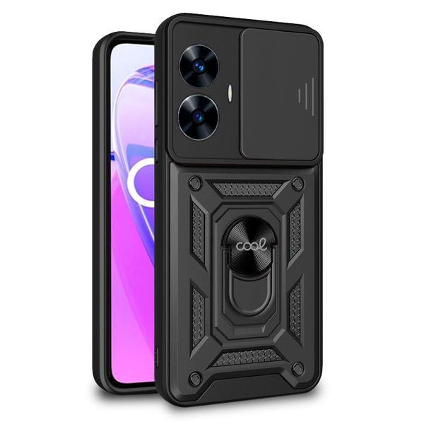 Cool Schutzhülle für Realme C55 Hard Ring, Schwarz