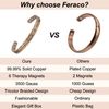 Feraco Copper Bracelet for Women, Magnetic Bracelets for Women, 99.99% Pure Copper Cuff Bangle with 3500 Gauss Healing Magnets, Adjustable, Tricolor Braided