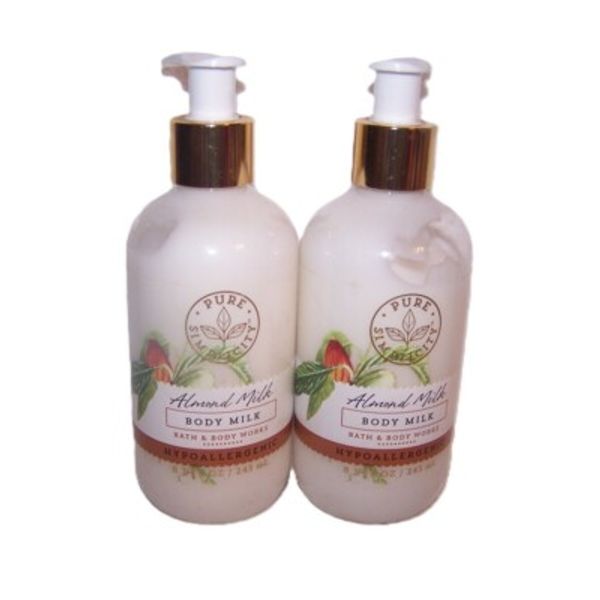 Pure Simplicity Almond Milk Hypoallergenic Body Milk 8 oz - x2 Bath & Body Works