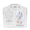 Two Tone Silverplated Wedding Anniversary Gift Photo Frame - "25th Silver Anniversary"