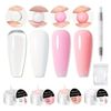 Solid Builder Gel for Nails Kit 15g– 4-in-1 Solid Builder Gel for Nail Extension & Art, Mirror Powder Effects, Easy Mold Design (Set A)