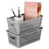 Simplify 4Pk Small Slide 2 Stack It Tote Basket | Storage & Organization | Open Bins with Stackable Capability | Bathroom | Crafts | Pantry | Playroom | Office | Grey