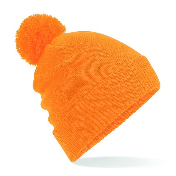Beechfield Thermal Snowstar Beanie - Double Layer Knit - Fluorescent Orange