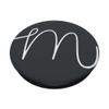PopSockets Silver White Initial Letter-M Phone grip Dark Gray PopSockets Swappable PopGrip