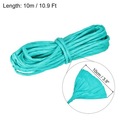 MECCANIXITY Raffia Paper Craft Rope Packing Rope 10.9 Yards Handmade Twisted Paper Craft String/Cord/Rope for DIY Decoration Gift Packaging Bright Blue