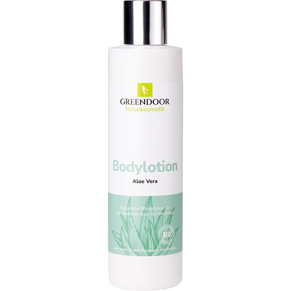 GREENDOOR vegane Bodylotion Aloe Vera, Naturkosmetik Körperlotion, Manufaktur-Qualität ohne Silikon, ohne Parabene, 250 ml