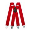 Olata Men's Extra Wide X-Shape Braces/Suspenders - 5cm. Red (Silver Clips)
