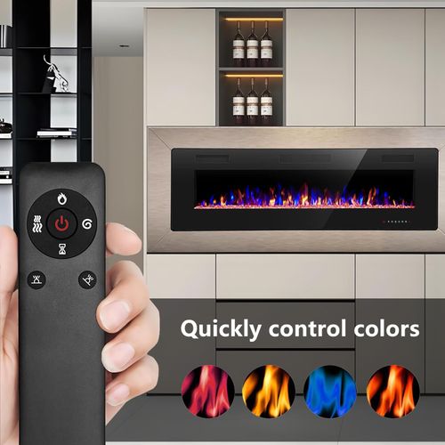 KhotIlong Replacement Remote for Electric Fireplace,Compatible with BOSSIN & Eueiriup Recessed and Wall Mounted Fire Places Electric Fireplace.(1Pack)