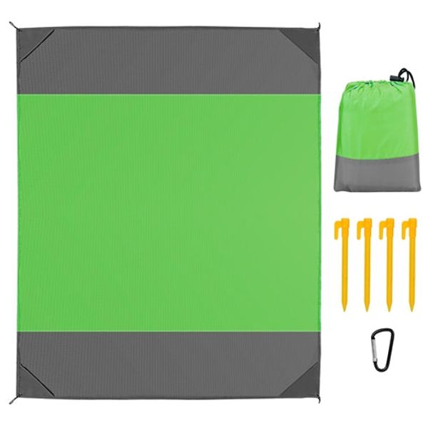 108x96.46in Sand Proof Picnic Blanket Water Resistant Foldable Camping Beach Mat w/ 4 Anchors 1 Carry Bag For 4-6 People - Green