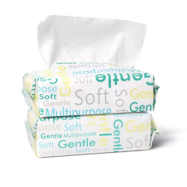Face Towel 120 Counts, Cotton Tissue Dry Face Wipes for Women, Unscented and Ultra Soft Disposable Face Towel, Cotton Dry Baby Wipes, Make Up Removing Thickening for Sensitive Skin 20x20cm