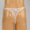 Men's 2-way Stretch See Through Full Seam Thong Medium White