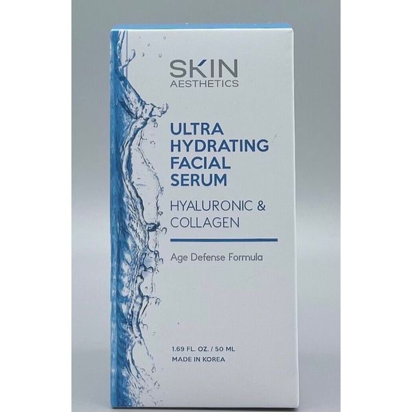 Skin Aesthetics Hyaluronic & Collagen Ultra Hydrating Facial Serum 1.69fl oz New