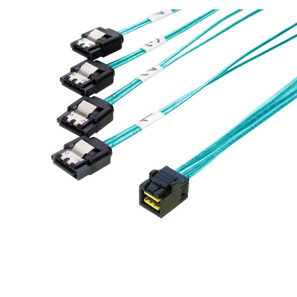 miniSAS HD to SATA Fanout Cable with Latch (50cm)