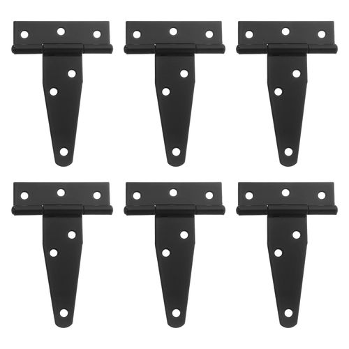 uxcell Hinges T-Strap Door Hinges for Wood Barn Fence Garden Door Iron 75mm Black 6pcs