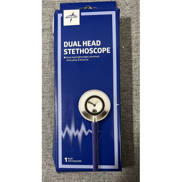 BRAND NEW Medline Dual Head Stethoscope BLUE nurse dr paramedic ems