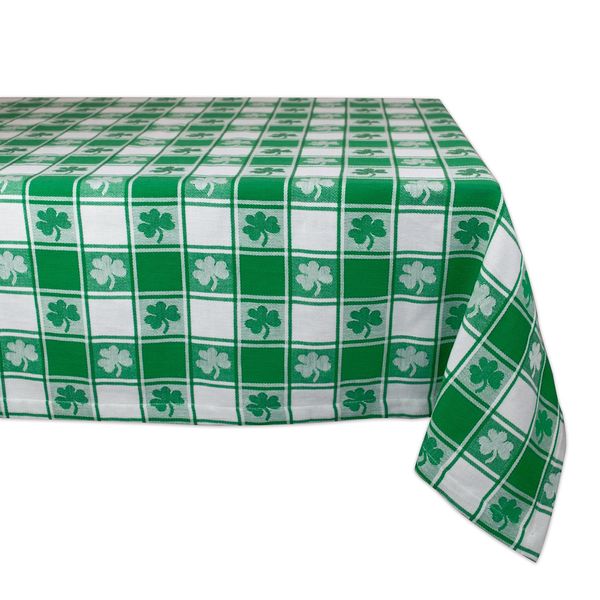 DII St. Patrick's Day Collection Tabletop, Tablecloth, 60x84, Shamrock Check