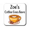 Personalised Coffee Themed Wooden Coaster Mat Gift Present 9x9 cm