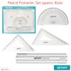 APSARA Mathematical Instrument Set - Pack Of Protractor, Set Squares And Ruler