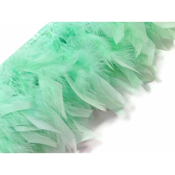 1 Yard – Aqua Blue Chandelle Turkey Fluffy Feather Trim Halloween Costume Craft Supply | Moonlight Feather