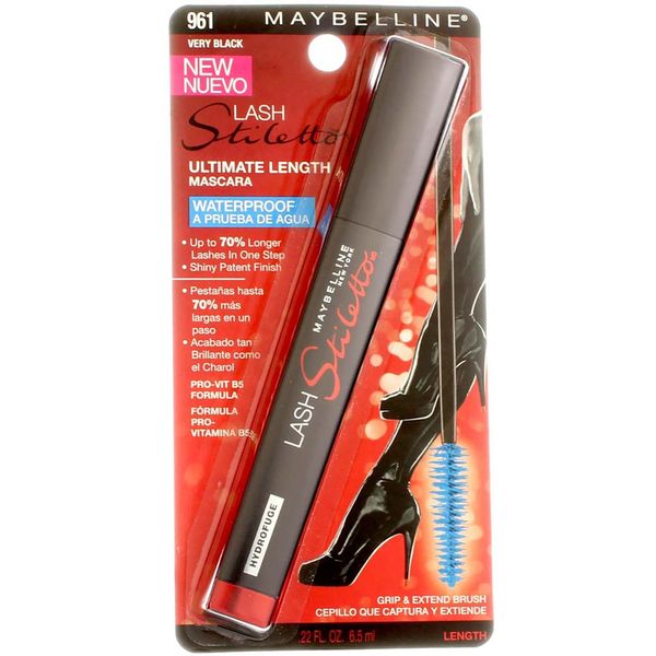 6 Pack Maybelline Lash Stiletto Ultimate Length Waterproof Mascara, Very Blac...