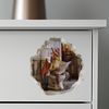 Dragon Sitting on Toilet - Wall Hole Sticker with 3D Effect