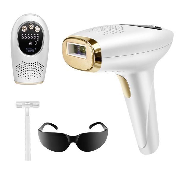 Laser Hair Removal Device,IPL Hair Removal with 9 Energy Levels (Max 15J),Hair Removal Device with 600-1200nm Wavelength&LED Display,Bikini Depilatory Device with Freeze Function for Women