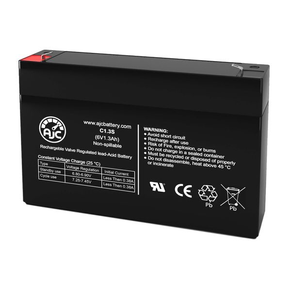 AJC Battery Compatible with B&B BP1.2-6 6V 1.3Ah UPS Battery