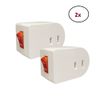TS 2 pack prong grounded single port power Adapter For Outlet With On Off Switch
