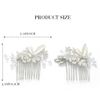 Edary Bride Crystal Wedding Hair Comb Flower Bridal Hair Accessories Leaf Wedding Side Comb Hair Piece for Women and Girls (Pack of 2)