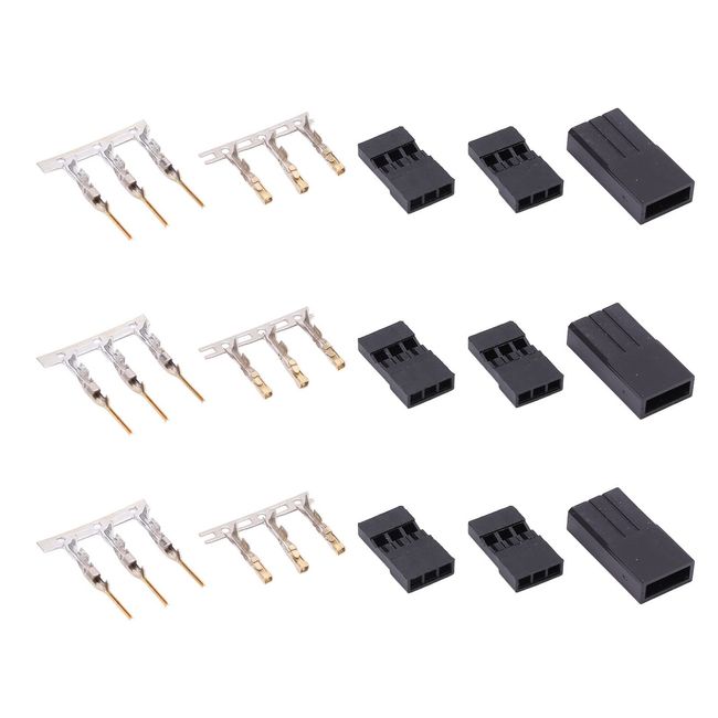 50 Sets Servo Plug Male Female Connector Crimp Pin Kit, Terminal Connector Set Servo Connector Servo Cable Wire Connector Female Kit Compatible with JR