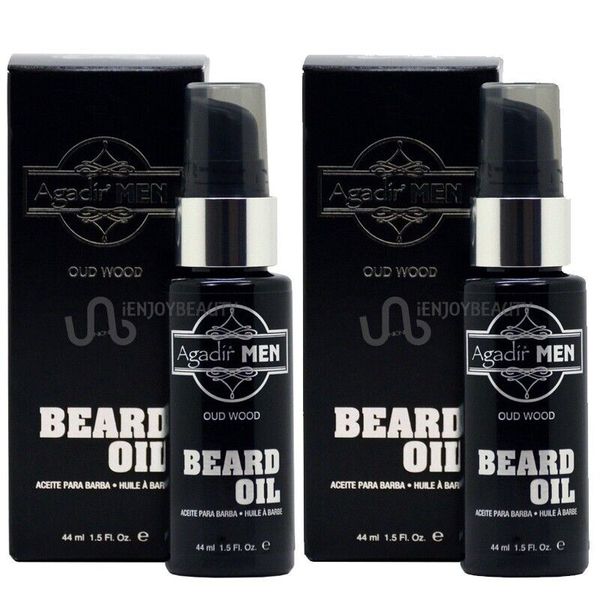 2 BOTTLES AGADIR MEN BEARD OIL 1.5 Oz. Pump
